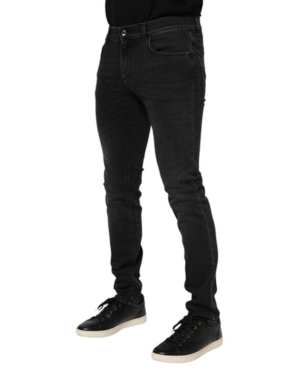 Dolce & Gabbana Black Washed Cotton Skinny Denim Jeans