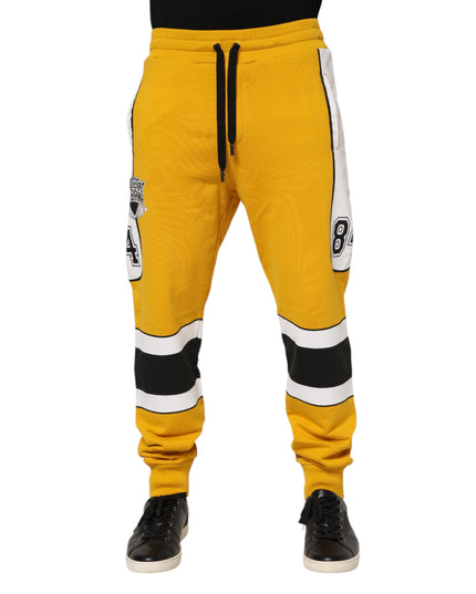 Dolce & Gabbana Yellow Cotton Drawstring Jogger Pants