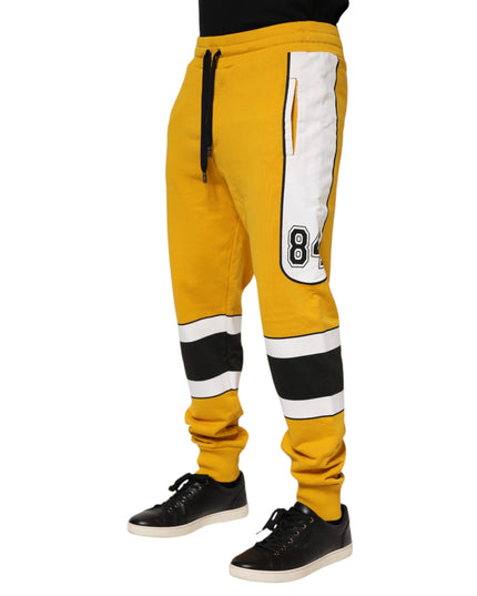Dolce & Gabbana Yellow Cotton Sweatpants Jogger Pants