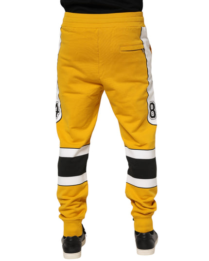 Dolce & Gabbana Yellow Print Cotton Drawstring Jogger Pants