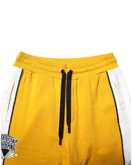 Dolce & Gabbana Yellow Print Cotton Drawstring Jogger Pants