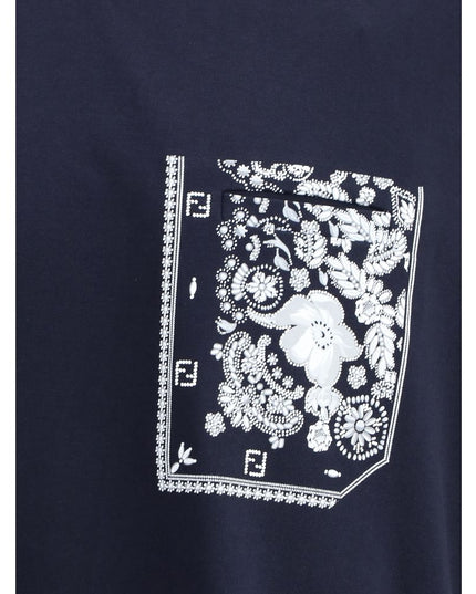 Fendi Blue Cotton T-Shirt
