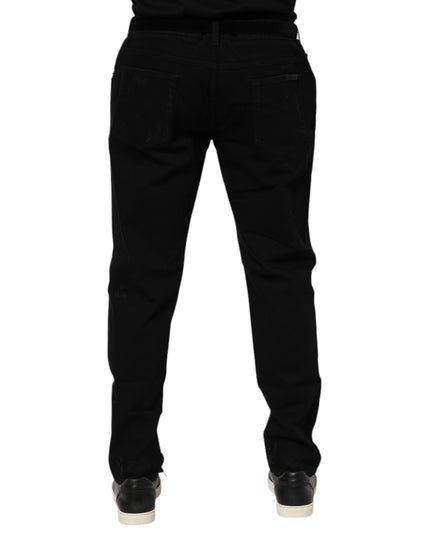 Dolce & Gabbana Black Cotton Skinny Men Denim Jeans