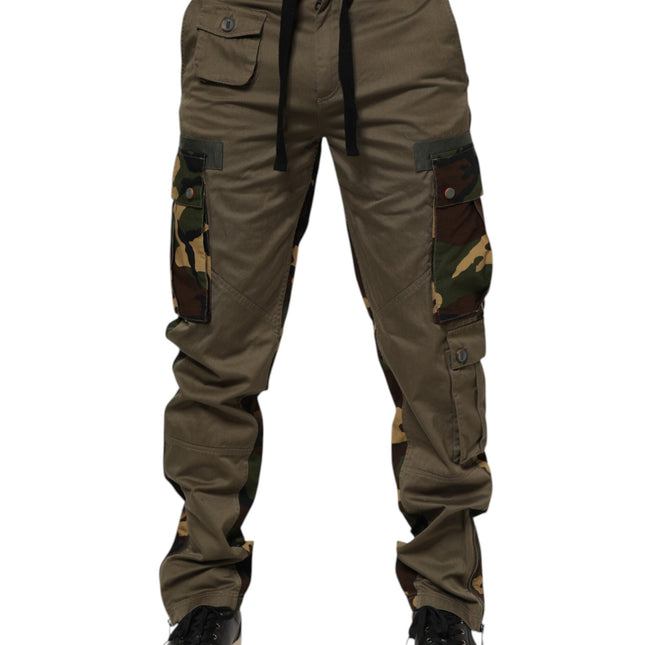 Dolce & Gabbana Brown Cotton Camouflage Cargo Pants