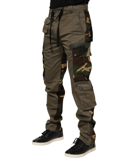 Dolce & Gabbana Brown Cotton Camouflage Cargo Pants