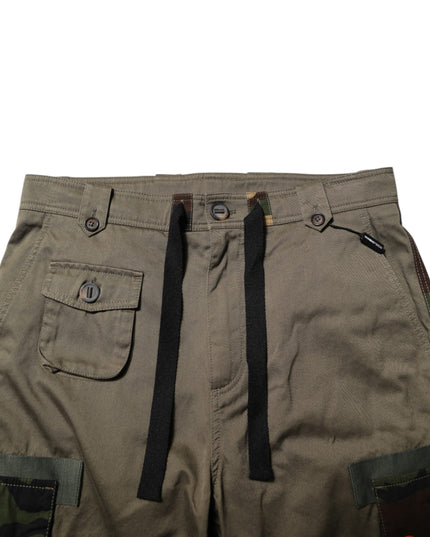 Dolce & Gabbana Brown Cotton Camouflage Cargo Pants