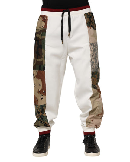 Dolce & Gabbana White Patchwork Jogger Pants