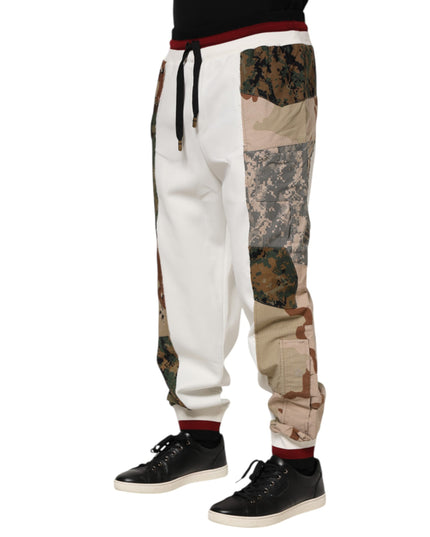 Dolce & Gabbana White Patchwork Jogger Pants
