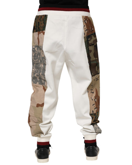 Dolce & Gabbana White Patchwork Jogger Pants