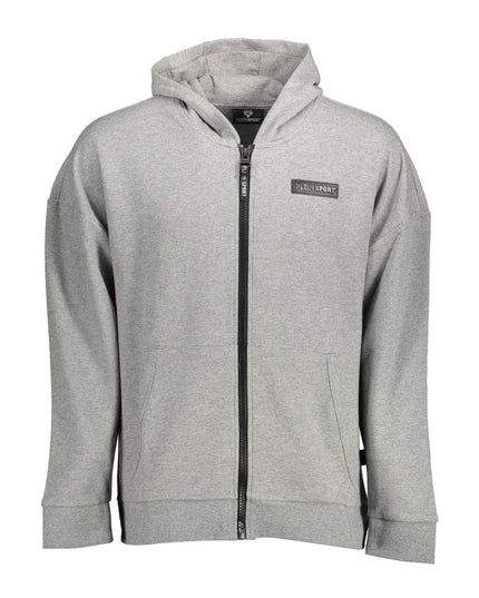 Plein Sport Gray Cotton Men Sweater