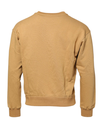 Dolce & Gabbana Mustard Cotton DG Embossed Pullover Sweater