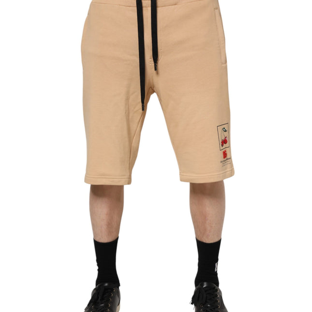 Dolce & Gabbana Yellow Cotton Men Bermuda Sweatshorts Shorts