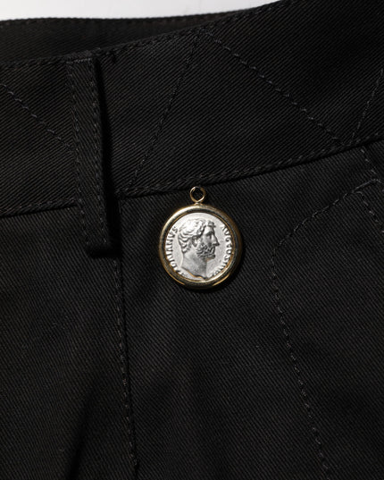 Dolce & Gabbana Black Cotton Knee Length Men Bermuda Shorts