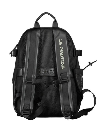La Martina Black Polyester Backpack