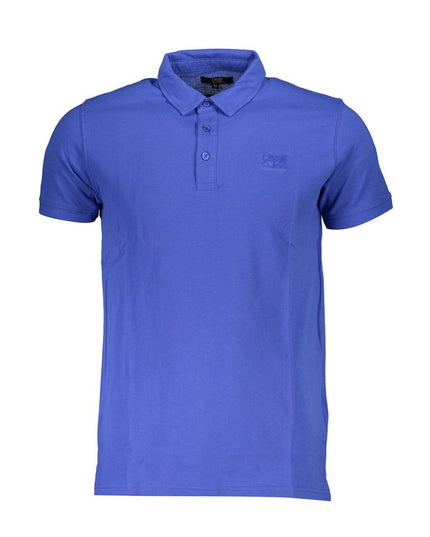 Cavalli Class Blue Cotton Polo Shirt