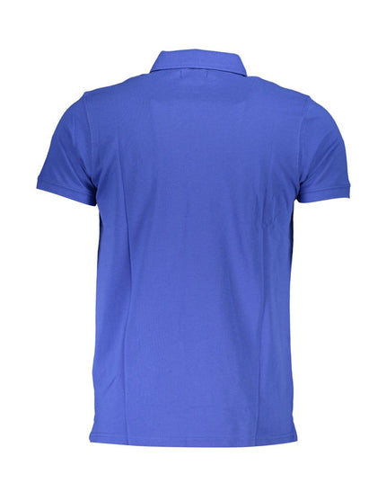 Cavalli Class Blue Cotton Polo Shirt