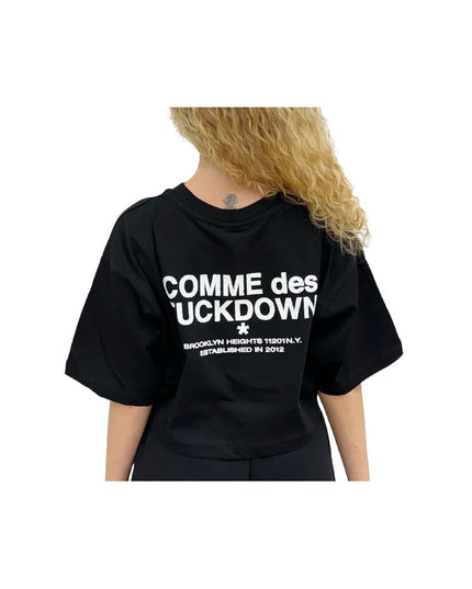 Comme Des Fuckdown Black Cotton Women T-Shirt