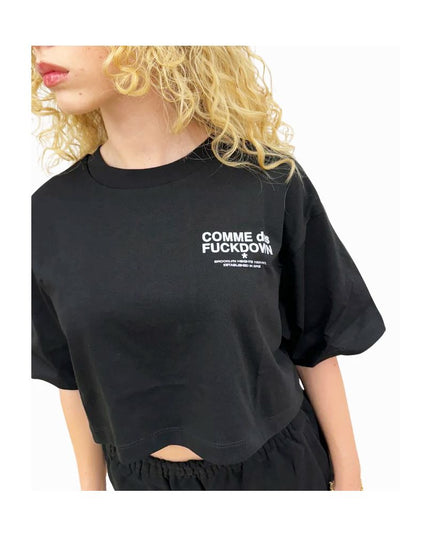 Comme Des Fuckdown Black Cotton Women T-Shirt