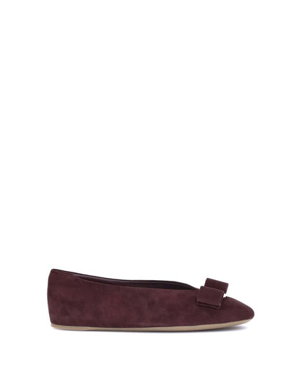 Ferragamo Bordeaux Goatskin Ballet Flats