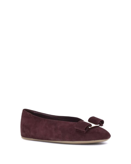Ferragamo Bordeaux Goatskin Ballet Flats