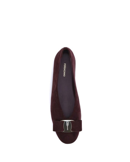Ferragamo Bordeaux Goatskin Ballet Flats
