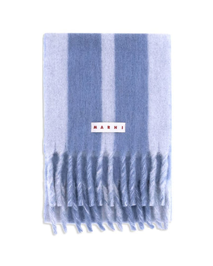 Marni Light Blue Wool Scarf