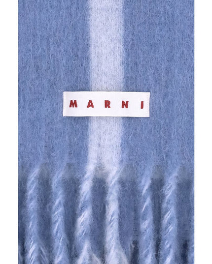 Marni Light Blue Wool Scarf