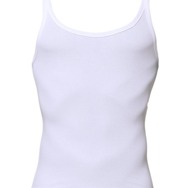 Dolce & Gabbana White Sleeveless Round Neck Men Tank T-shirt