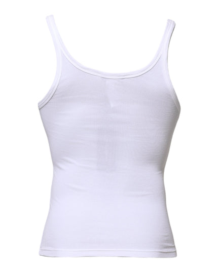 Dolce & Gabbana White Sleeveless Round Neck Men Tank T-shirt