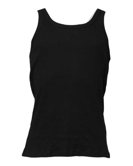 Dolce & Gabbana Black Cotton Sleeveless Underwear Tank T-shirt