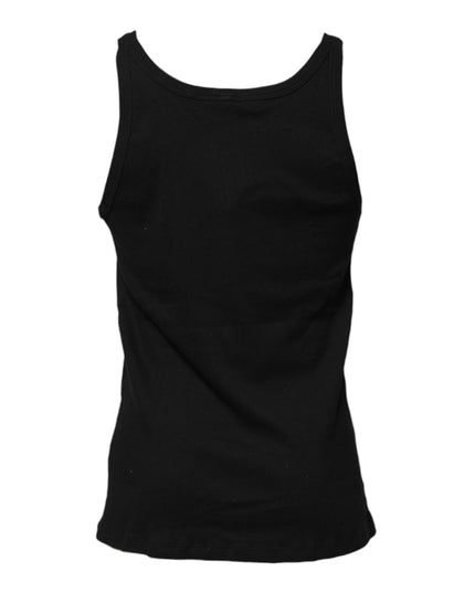 Dolce & Gabbana Black Cotton Sleeveless Underwear Tank T-shirt
