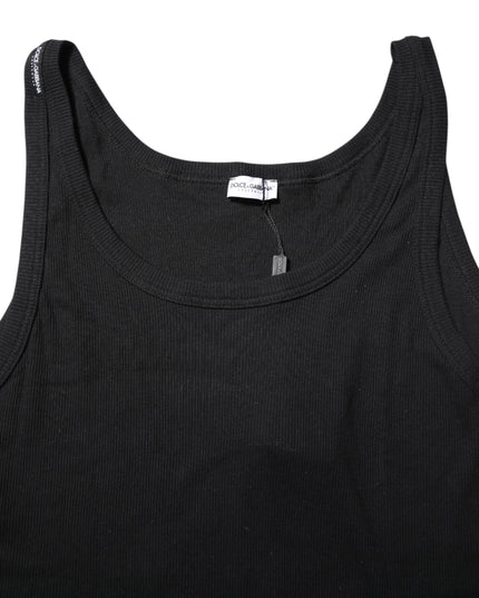 Dolce & Gabbana Black Cotton Sleeveless Underwear Tank T-shirt