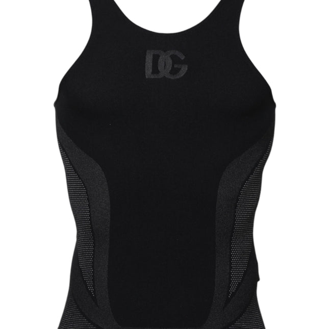 Dolce & Gabbana Black Nylon Sleeveless Underwear Tank T-shirt