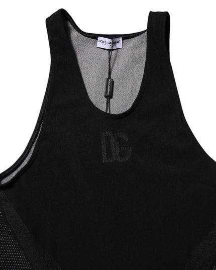 Dolce & Gabbana Black Nylon Sleeveless Underwear Tank T-shirt