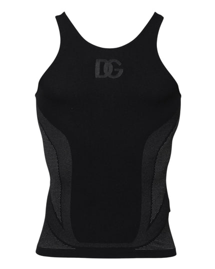 Dolce & Gabbana Black Nylon Sleeveless Underwear Tank T-shirt