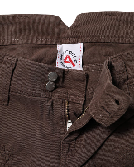 CYCLE Brown Cotton Low Waist Skinny Casual Jeans
