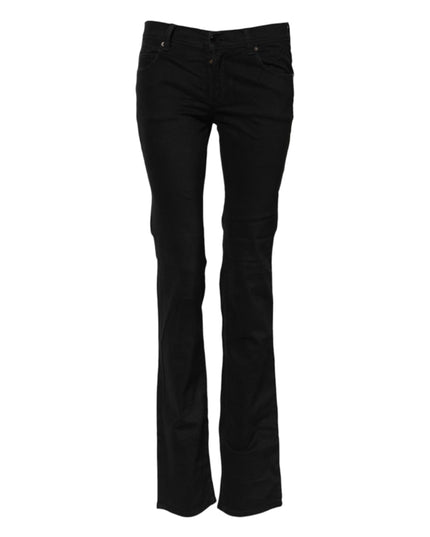 Ermanno Scervino Black Cotton Stretch Flared Bootcut Denim Jeans