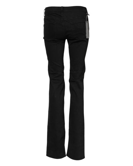 Ermanno Scervino Black Cotton Stretch Flared Bootcut Denim Jeans