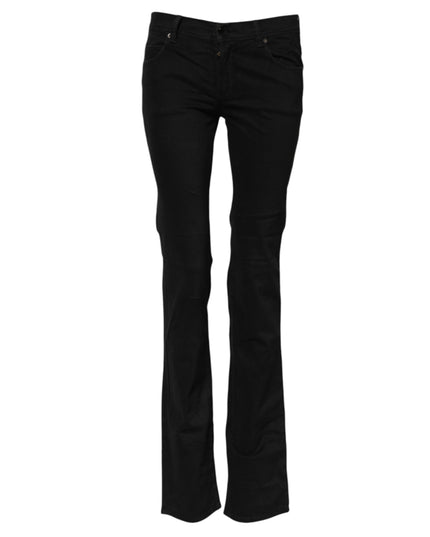 Ermanno Scervino Black Cotton Stretch Flared Bootcut Denim Jeans