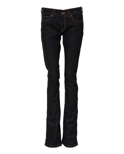 GF Ferre Dark Blue Cotton Mid Waisted Skinny Denim Jeans