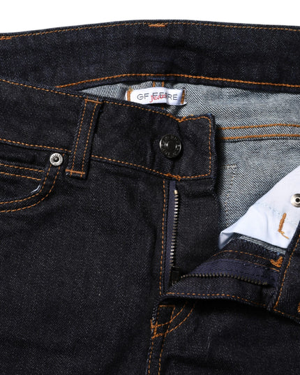 GF Ferre Dark Blue Cotton Mid Waisted Skinny Denim Jeans