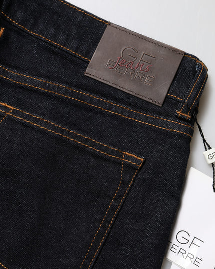 GF Ferre Dark Blue Cotton Mid Waisted Skinny Denim Jeans