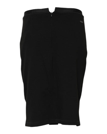 GF Ferre Black Polyester Pencil Cut Knee Length Skirt