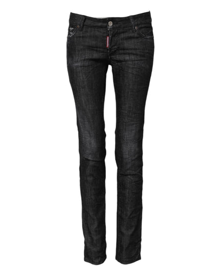 Dsquared² Black Cotton Low Waist Skinny Denim Jeans