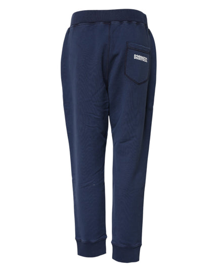Dsquared² Blue Cotton Mid Waisted Jogger Pants