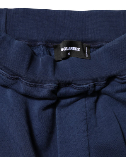 Dsquared² Blue Cotton Mid Waisted Jogger Pants