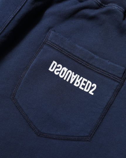 Dsquared² Blue Cotton Mid Waisted Jogger Pants