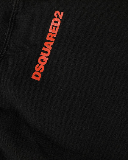 Dsquared² Black Red Cotton Straight Fit Jogger Pants