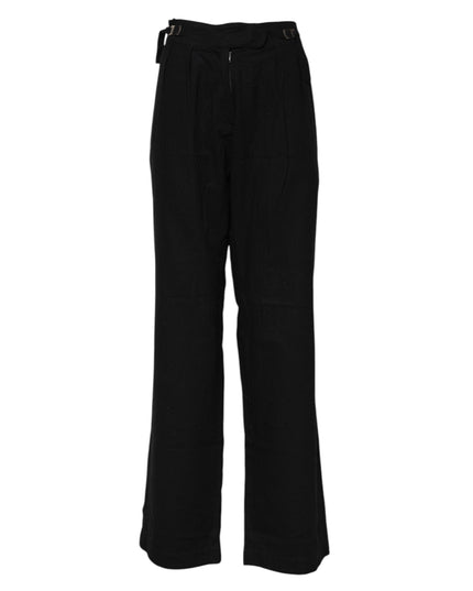 Ermanno Scervino Black Straight Fit High Waist Pants