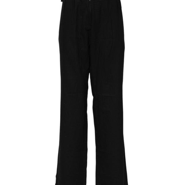 Ermanno Scervino Black Straight Fit High Waist Pants